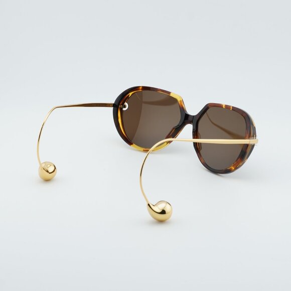 Bottega Veneta BV1436S 002 Sunglasses Havana Square Frame, Brown Lenses main image 10